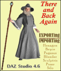 THERE AND BACK AGAIN: Exporting & Importing Models using Daz Studio 4.6 by Winterbrose. This 114-page fully illustrated tutorial in PDF format explains the procedures required to move your models between 3D applications using the import and export functions of Daz Studio. There are many applications for the creation of artwork and animation using 3D models. Most of these applications have there own proprietary formats for storing the mesh and texturing information required for the 3D models. Early in the development of the CG industry, someone discovered that the more compatible their software was with the competition, the larger their user base would become and in turn result in higher product sales. Your software becomes more desirable to new users because it works with many more object types. To make a long story short, one of the biggest formats adopted to allow this cross-use of 3D models in CG was the Wavefront OBJ format. Due to recent advances in the industry like rigging and animation, more information is required of any standard that will be used across development platforms. Your main focus will be the format needed to exchange your models between DAZ Studio and your 3D modeling app. There is such a multitude of 3D applications you can exchange models with, and most artists starting out are on a strict budget.